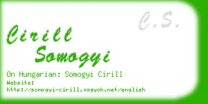 cirill somogyi business card